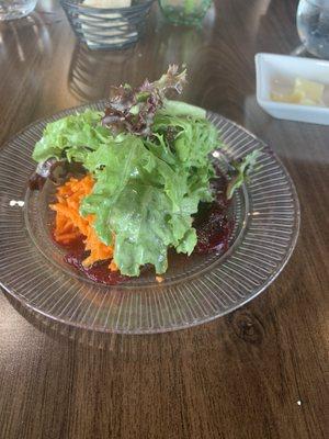 Salad that came with the beef meal