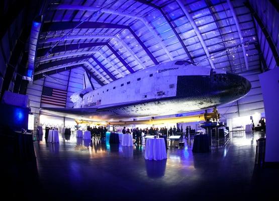 Discovery Science museum inside next to the Space Shuttle