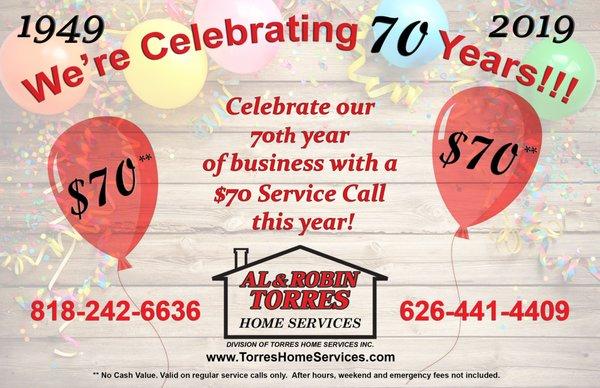 We're celebrating 70 years!