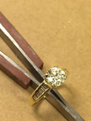 Diamond Ring repair this one was the whole shank was replaced it was paper thin so we left it like original thick