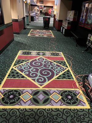 A movie theater carpet cleaning