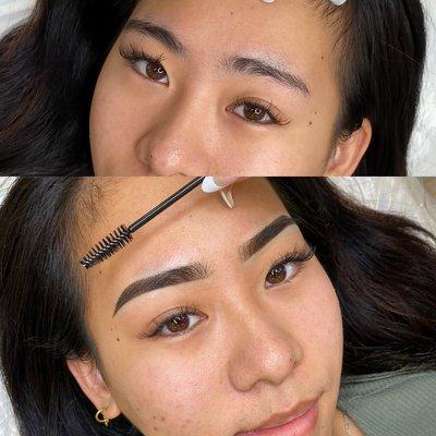 Beautiful transformation! Instant lift and symmetry of the face with new brows