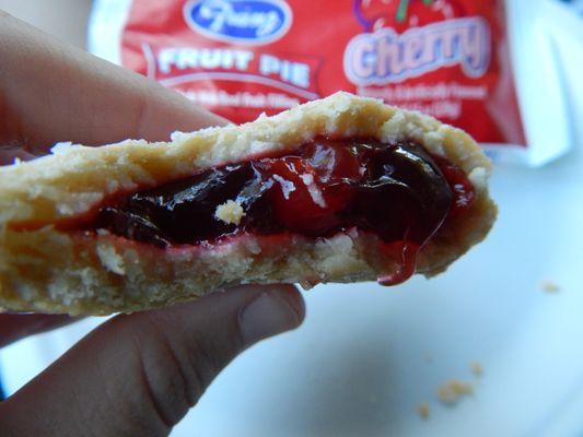 Inside of the cherry fruit pie.