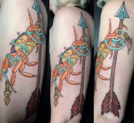 Crab color tattoo