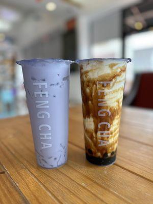 Iced Taro Milk Tea & Dirty Boba