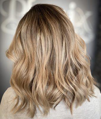 Ice kissed balayage paired with a Brazilian blowout.. chefs kiss! $700