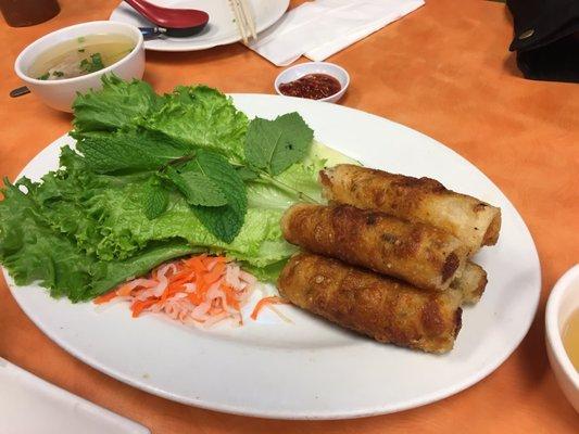 Fried spring rolls.