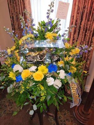 Way to go Rick!!.  This  custom make arrangement for my beloved brother.  He surely loved his    motorcylce.. Thank you...