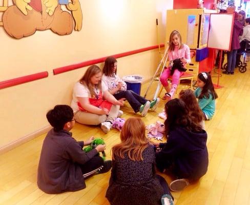 Kids building their bears