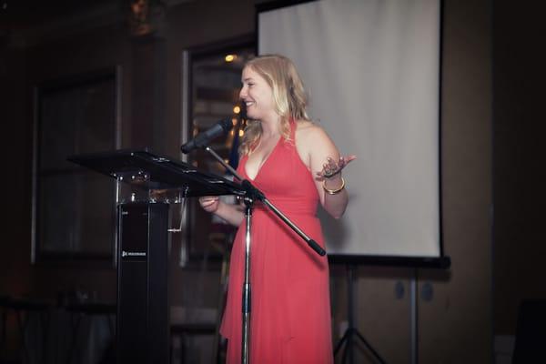 Jane Muir, sworn as President of Coral Gables Bar Association in October 2012, speaks at the 61st Annual President's Ball.