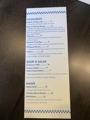 Food menu