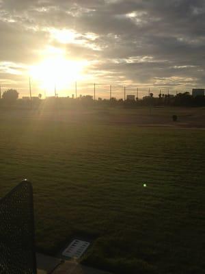 Sunset at the driving range