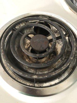 Stove not cleaned