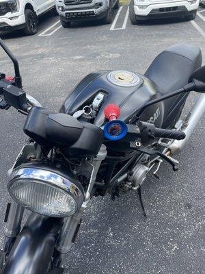 They didn't comment on the Spiderman horn my buddy put on the handlebars.