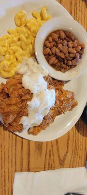 Chicken fried chicken with 2 sides