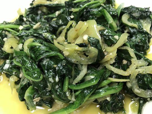 Italian Greens with Homemade Hot Peppers