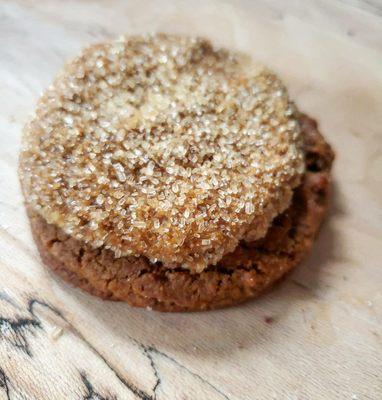 Iced spiced molasses cookie