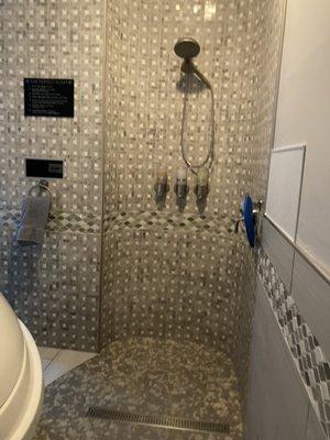 Shower in pod room