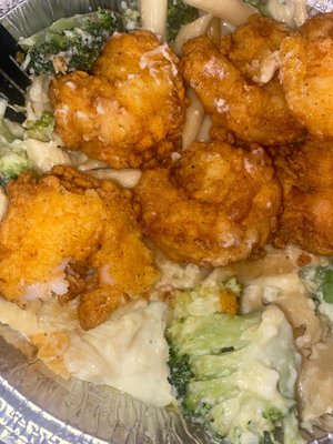 6 Piece Jumbo Shrimp Jerked Alfredo Pasta