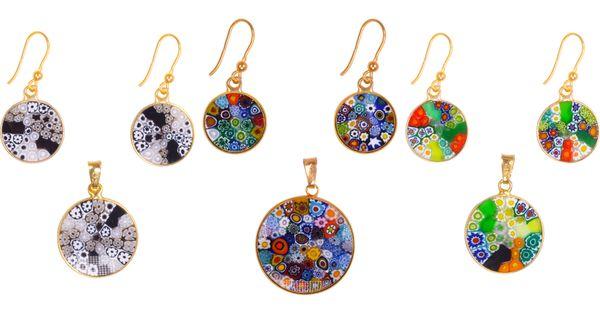 Millefiori Jewelry Imported from Murano, Venice Italy