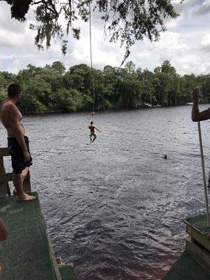 Lots of rope swings at different heights!