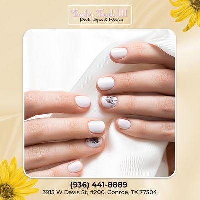 "Beautiful nails are just an appointment away! 
 Discover our range of stunning nail designs at Tender Touch III Pedi- Spa & Nails. Book