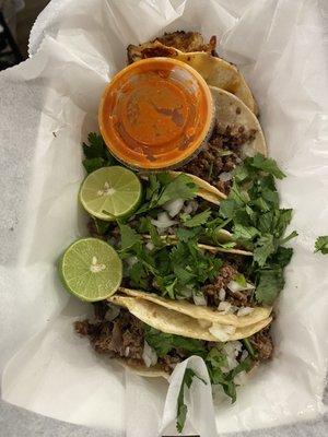 Lucha tacos de asada! Theses are SO GOOD!!!!!!!!