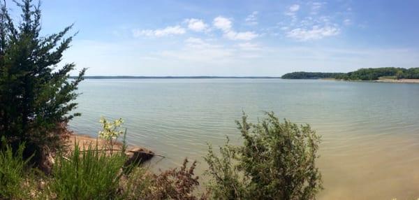 View of the lake from the blue trail