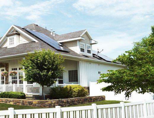 corner home with solar