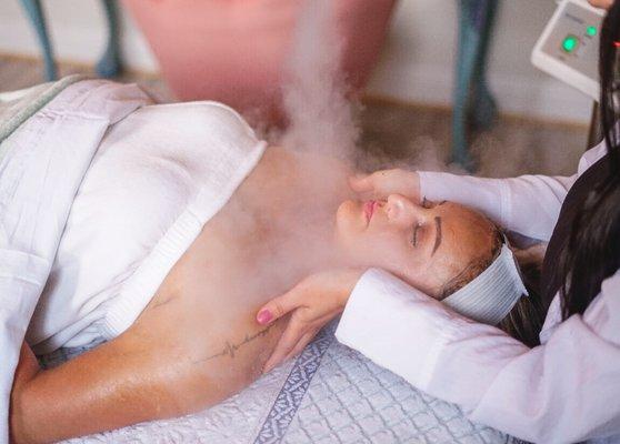 Steam with aromatherapy. I want my clients to have an experience and leave with glowing skin. Schedule your complimentary consultation!