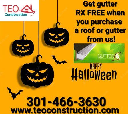 Get gutter RX FREE when you purchase a roof or gutter from us!