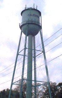 Look for the Caledonia Water tower across the street.