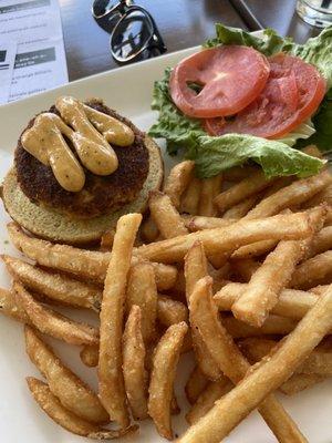 Crab cake sandwich