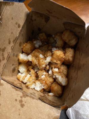 Tater tots half cooked