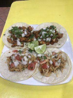 Large tacos with good portion of meat (chicken chipotle and Adobe style chicken)