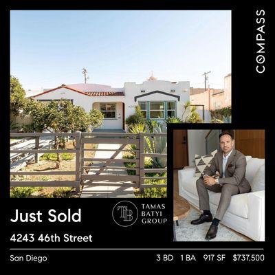 Just Sold!
Well maintained 3 bedroom Spanish Bungalow in San Diego!