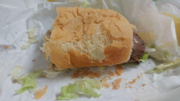 A crappy made sandwich. I will never order from them again. Sloppy presentation old ingredients downright undesirable!