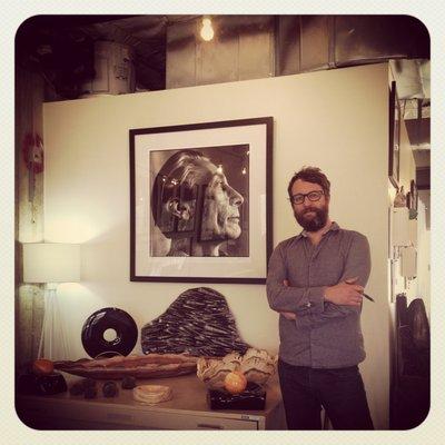 Here is Steven, back when I first discovered the gallery ca. 2014, with one of the prize possessions, an image of Charlie Watts.