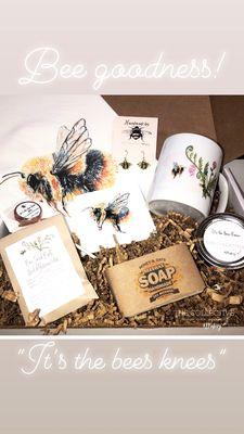 Inside the "It's The Bees Knees" #carefullycurated box.