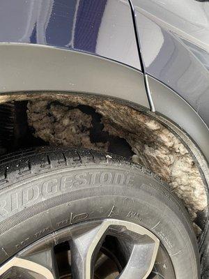 Here is what my tire wells looked like after going through the car wash