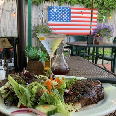 16oz Sirloin Steak with Side Salad ... Heaven!!