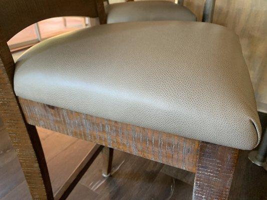 Perfect custom recover of barstool cushions with all new padding!