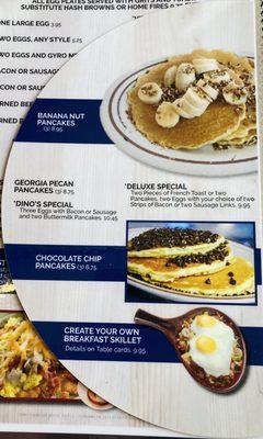 Dino's House of Pancakes' Menu