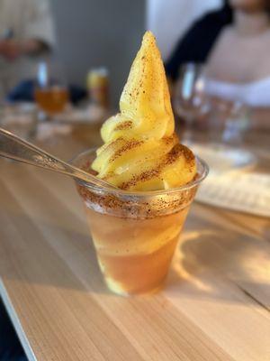 Sparkling wine dole whip float with Tajin