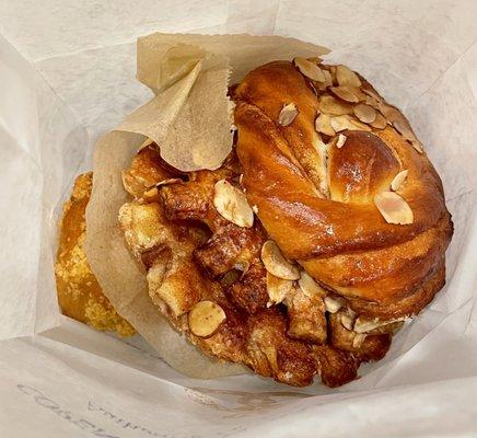 Apple Muffin, Almond Danishes