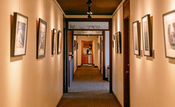 Our hallway gallery is devoted to highlighting the work of local artists.