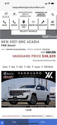 vanguard buick gmc carrolton