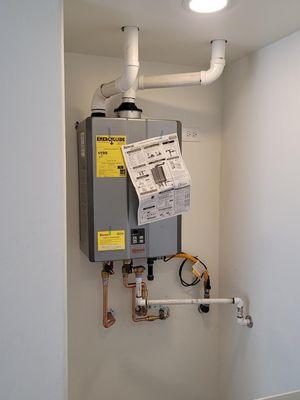 Tankless water heater installation