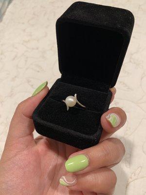 My custom pearl ring