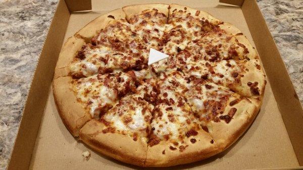 Bacon and ham pizza